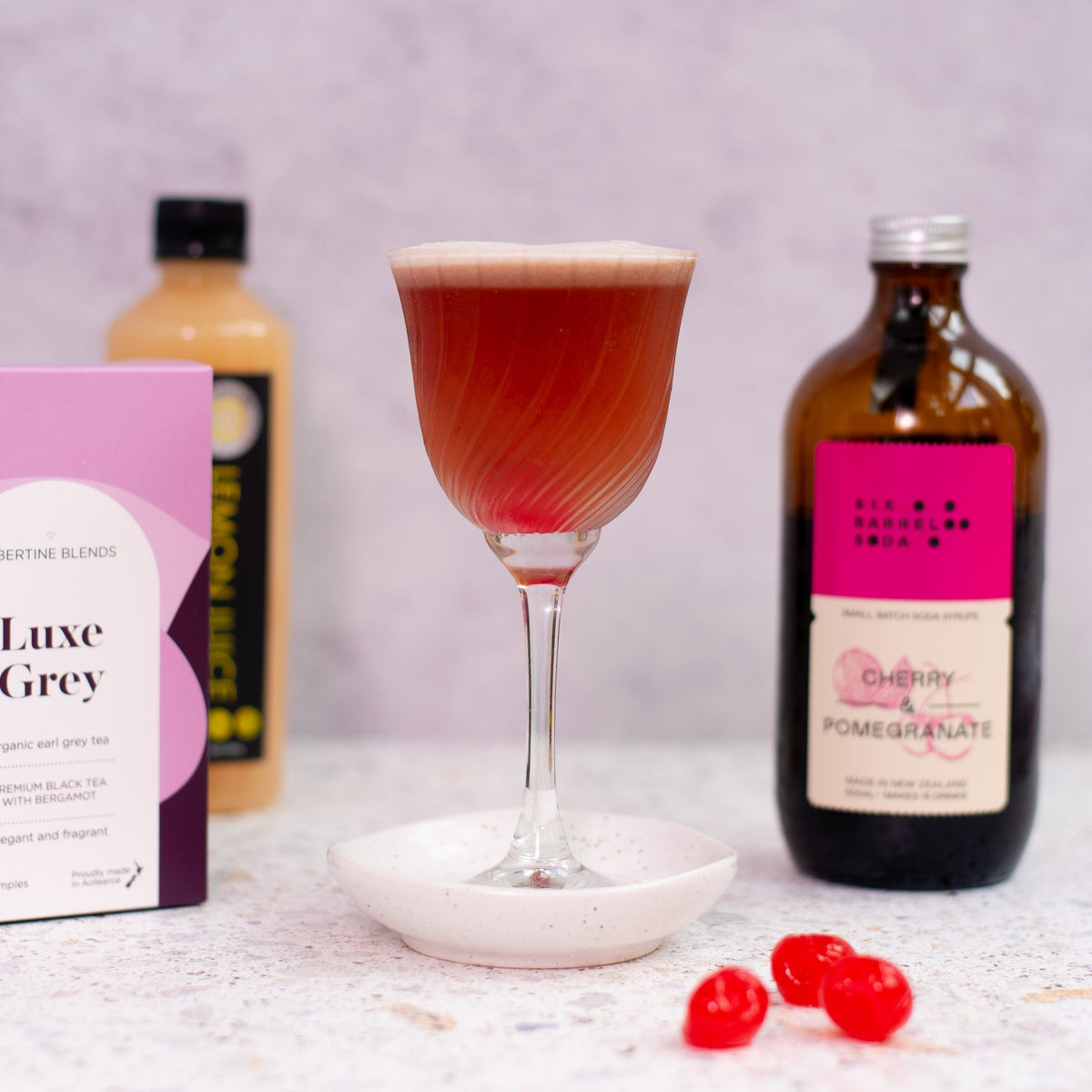 Earl Grey & Cherry Sour Mocktail – St Andrews Limes