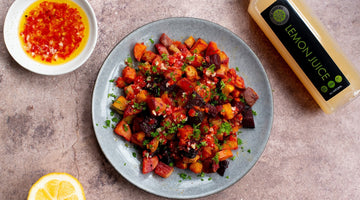 Roasted Root Vegetables with Spicy Lemon Dressing