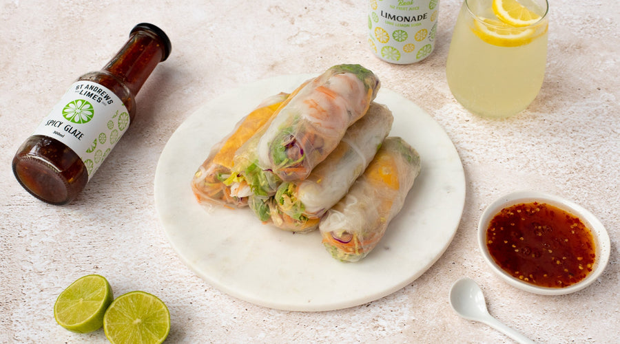 Prawn Summer Rolls with Spicy Glaze Dip